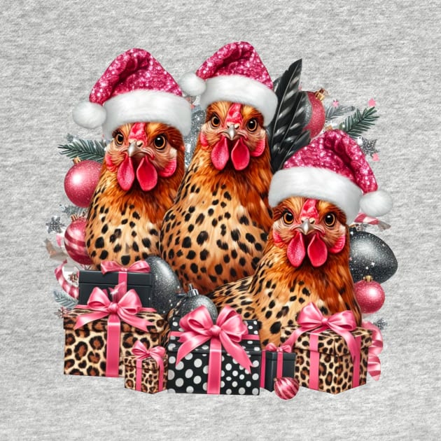 Chicken Christmas, chicken lover Christmas, leopard chicken christmas by Karley’s Custom Creations